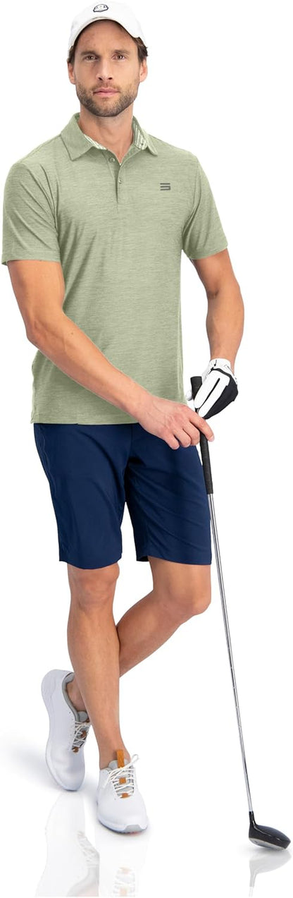 Golf Shirts for Men - Dry Fit Short-Sleeve Polo, Athletic Casual Collared T-Shirt