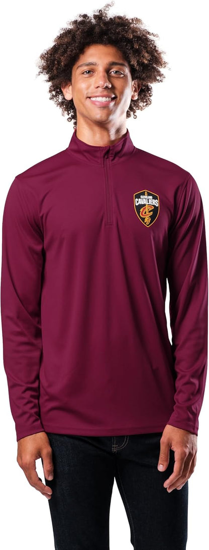 Men'S NBA Official Super Soft Quarter Zip Long Sleeve T-Shirt